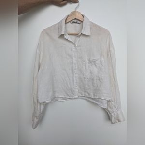 Cropped Linen Zara Blouse